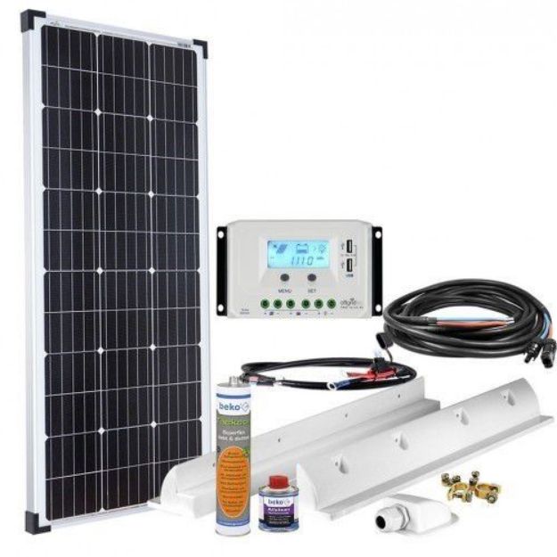 Bild von 110W SOLAR KOMPLETTSET FÜR WOHNMOBILE, CARAVAN UND BOOTE